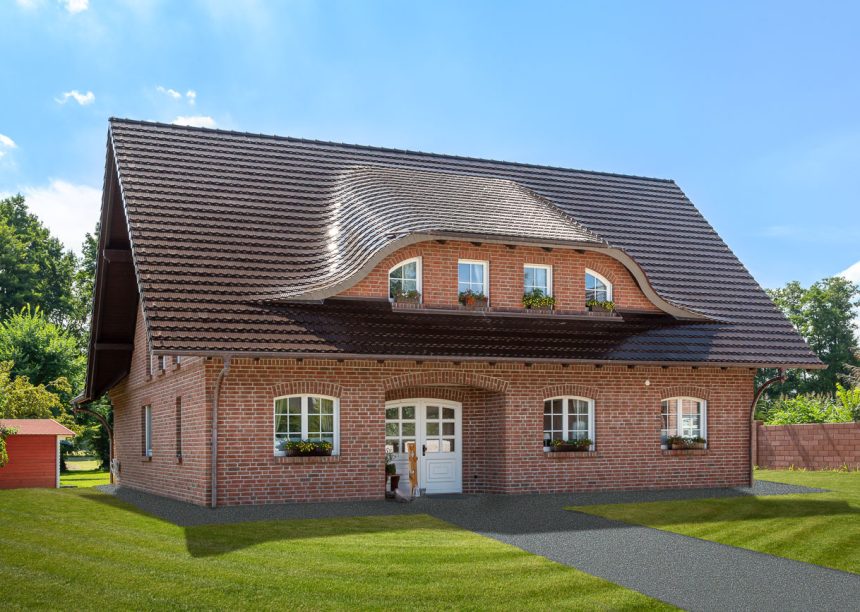 Klinkerhaus mit Biberschwanzziegel in maronenbraun